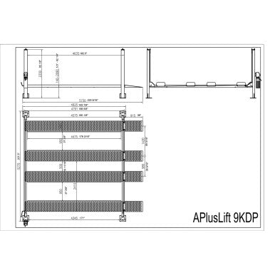 APlusLift 9,000LB 4-Post Double Deck Parking Storage Car Lift - HW-9KDP