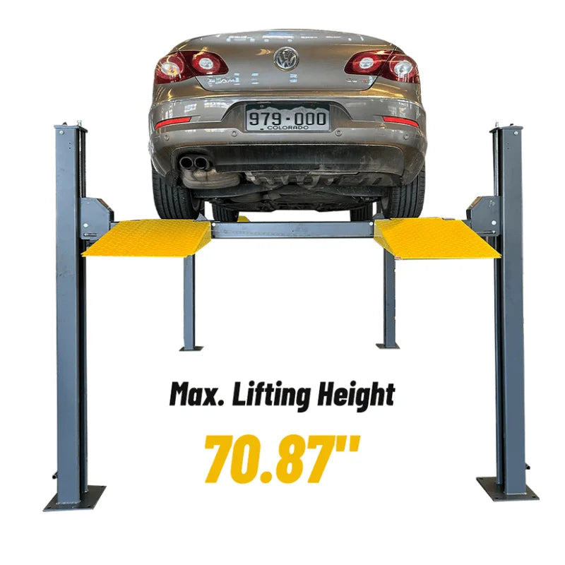 Katool KT-4H850 8,500 Lb. Capacity Four-Post Storage Lift | High-Contrast Safety Design | Factory-Direct Pricing